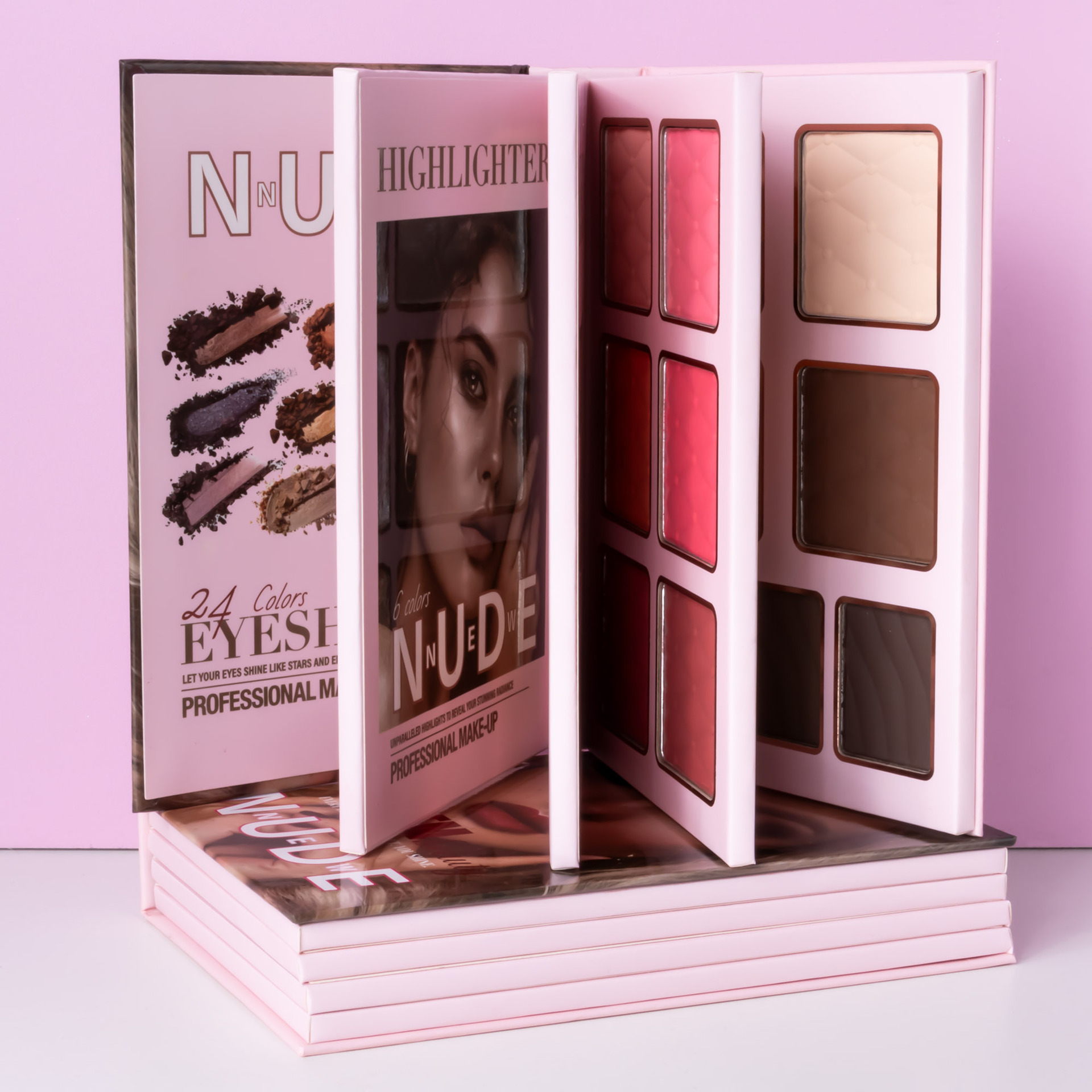 Cross-border bestseller 43-color makeup palette, four-layer flip book eyeshadow palette, matte pearlescent blush, contour and highlight in one piece undefined