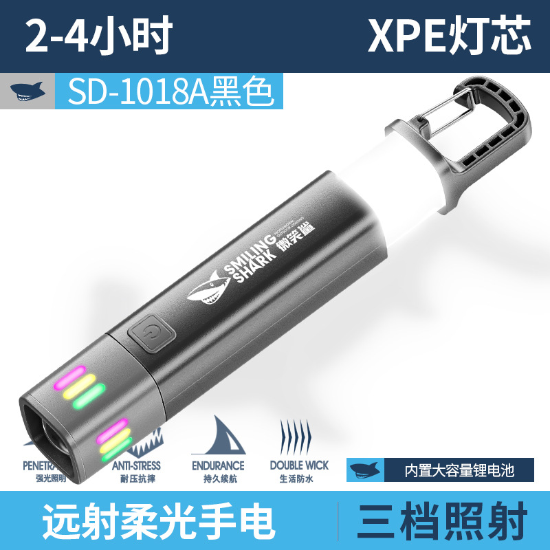 Телескопический черный фонарь, батарея, 1200mah