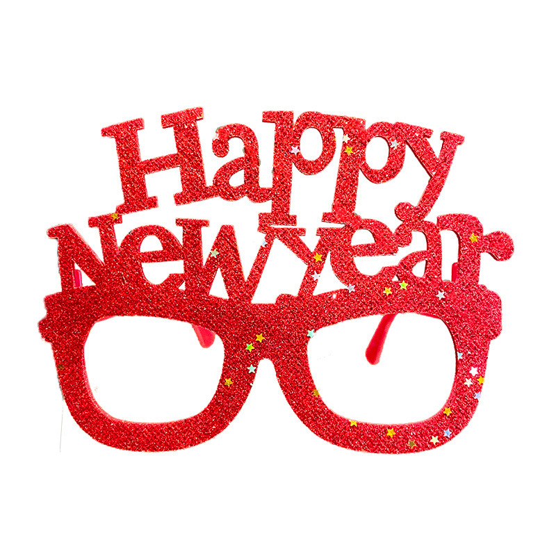 Nuevo marco de gafas de plástico feliz navidad para adultos y niños fiesta de disfraces accesorios de Navidad al por mayor
