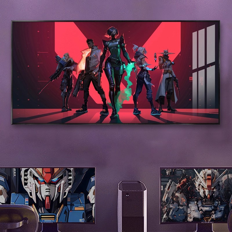 Fearless Contract Valorant Wall Art Valorant Game Poster Decorative Painting Internet Cafe E-Sports Room Wall Mural