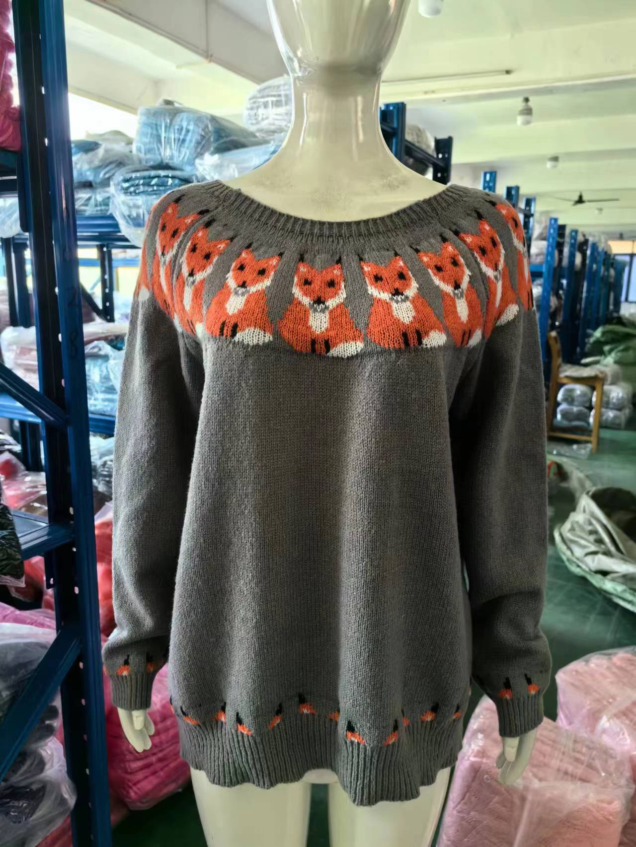 New Sweater Women Wish Hot Sale Round Neck Color Matching Loose Fashion Pullover Knitted Sweater 53 Undefined