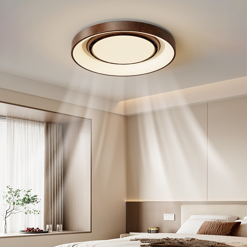 Lámpara de ventilador de dormitorio medieval sin hojas retro simple atmósfera de espectro completo brillante protección de ojos lámpara de ventilador invisible 461L
