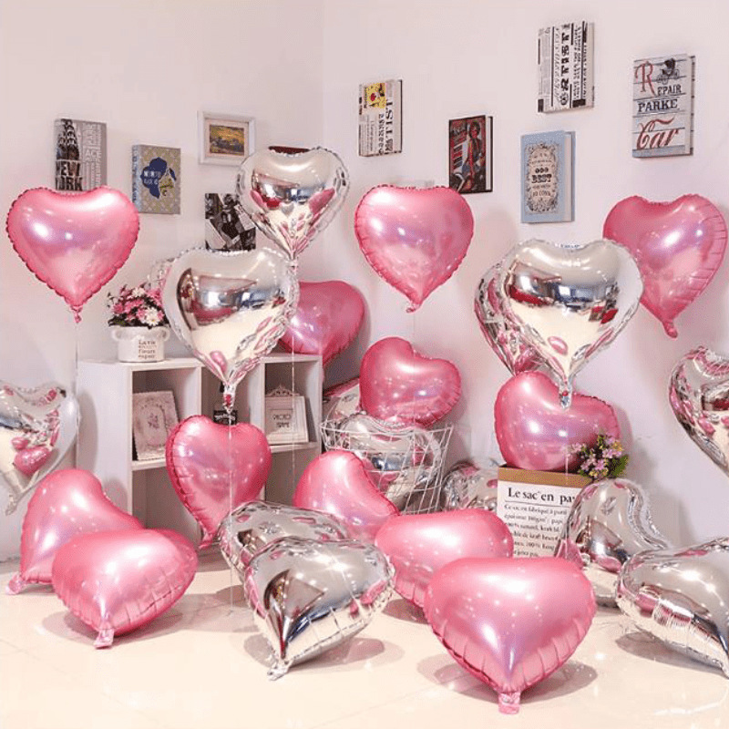 ins18inch キャラメルクリームラブアルミフィルムバルーン婚約子供パーティー誕生日結婚式の部屋の装飾シーンレイアウト|undefined