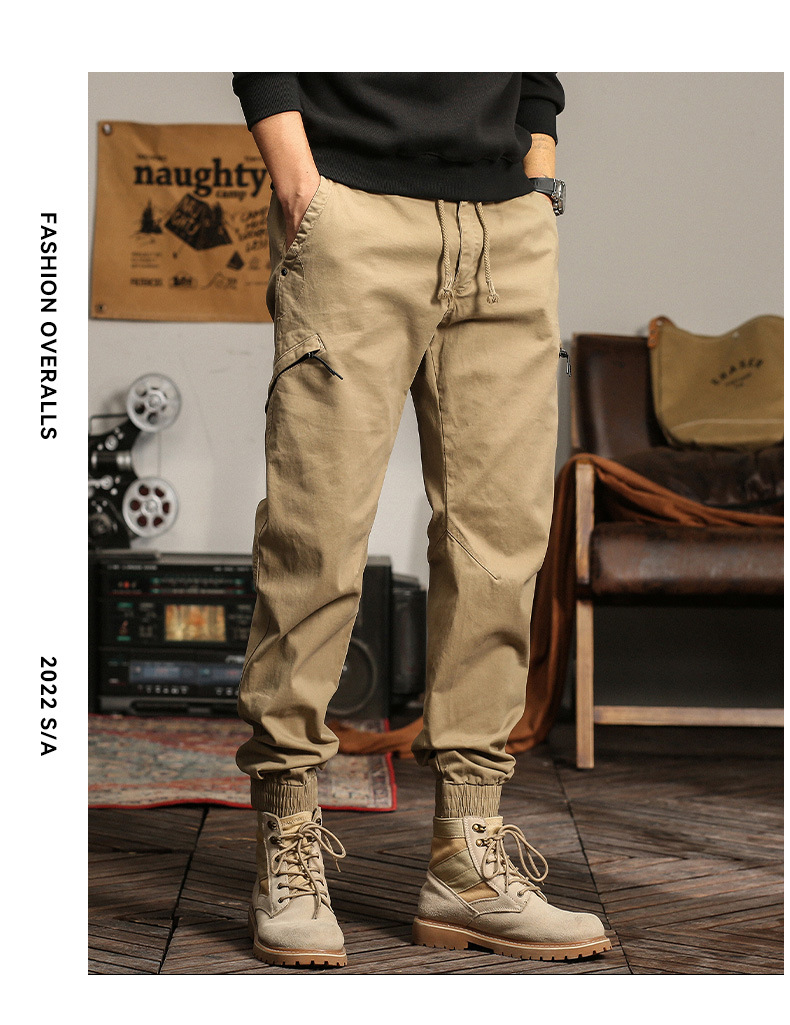 Men's Clothes Cargo Casual Pants Men's Autumn And Winter Fashion Brand Handsome Bundle Feet Multi-pocket Long Pants Men's Pants Wholesale_viptrois.com