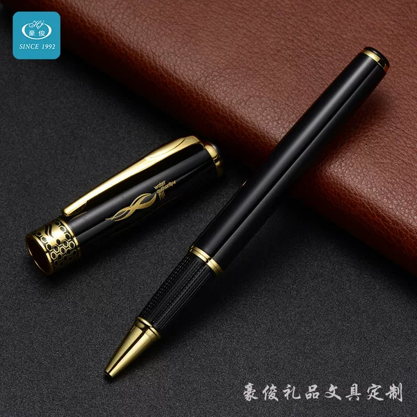 High-End Business Enterprise Hotel Conference Signature Pen Advertising Gifts Can Be Customized with Oily Cap Signature Pen Grids Pattern