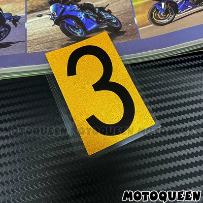 Motorcycle tail: fuel tank, shock absorber decoration - number-3-39x-64cm-one