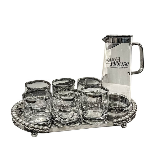 ins light luxury high-end glass water cup home living room entertaining drinking water cup heat-resistant cup water set