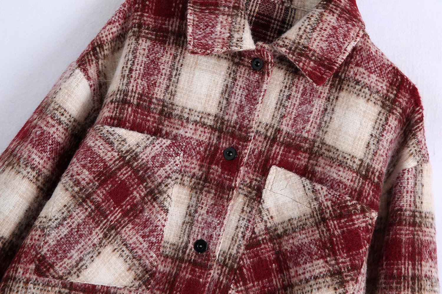 plaid woolen coat nihaostyles clothing wholesale NSAM82344