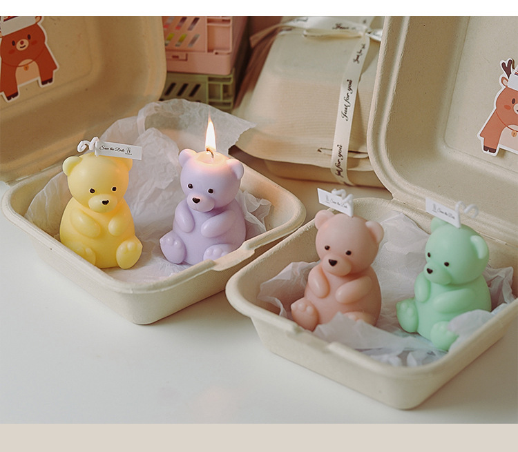 Cute Bear Paraffin Candle 1 Piece display picture 5