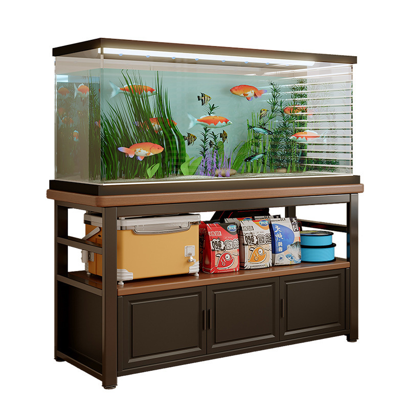 Estante de estanque de pescado piso integrado contra la pared sala de estar dormitorio armario de almacenamiento mesa larga base de cuervo