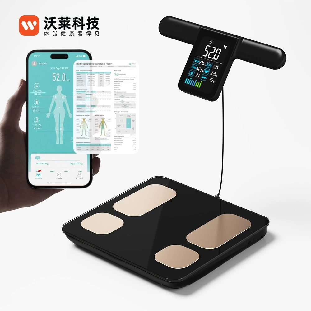 Трансграничные новые восьмиэлектродные весы для измерения жира в организме, умные цифровые весы для измерения жира, цветной экран, цифровые весы 180 кг, весы Bluetooth