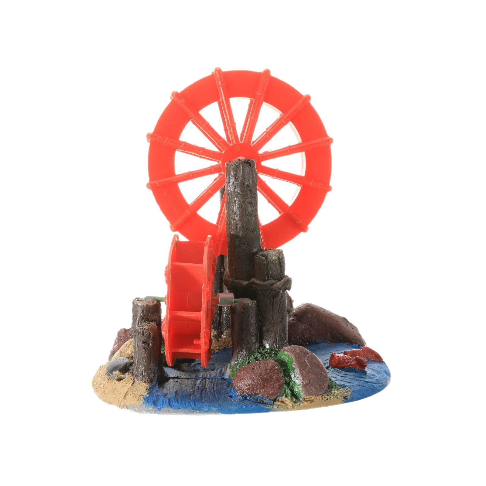 Decoración de pecera, rueda de viento, paisajismo, bomba de oxígeno, acuario de resina, decoración de resina oxigenada