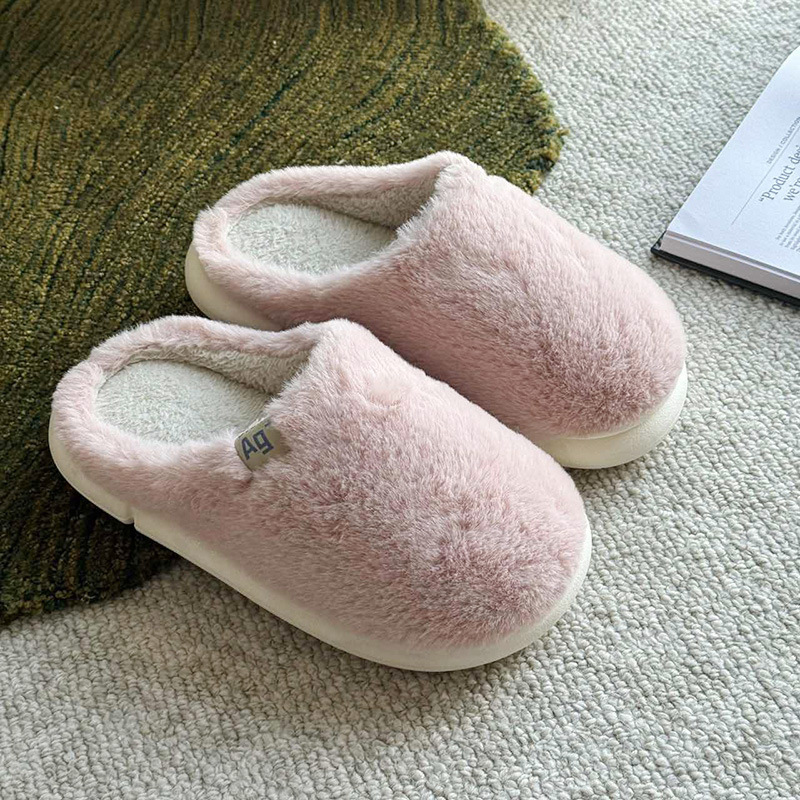 Premium Cotton Slippers for Women, Winter Indoor Furry Plush Warm Anti-Odor Slippers, Couple Cotton Slippers, Non-Slip Men's