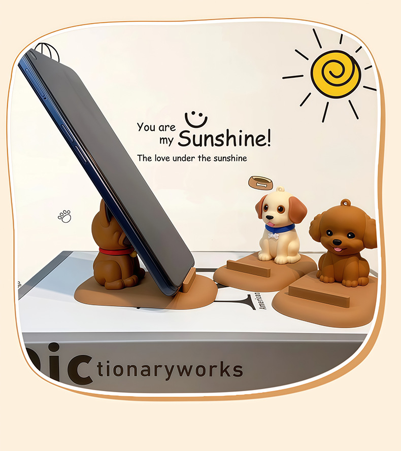 Creative Puppy Phone Stand Desktop Decoration Figurine Ornament_voghion.com