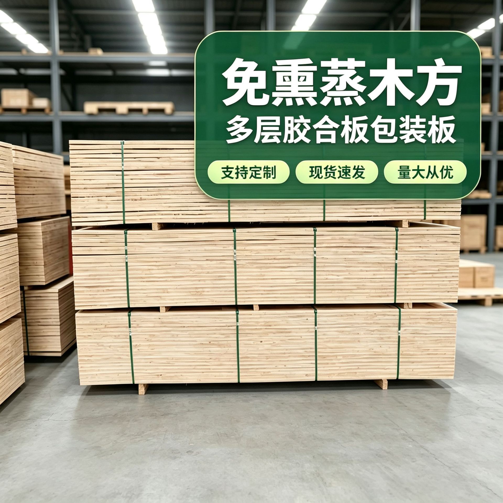 LVL单板层积材免熏蒸木方源头工厂定尺切割物流运输垫木木条枕木