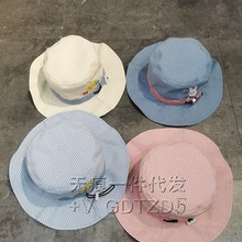 一件代发儿童帽子 男童夏季遮阳帽 女童渔夫帽 4色卡通小童帽 日