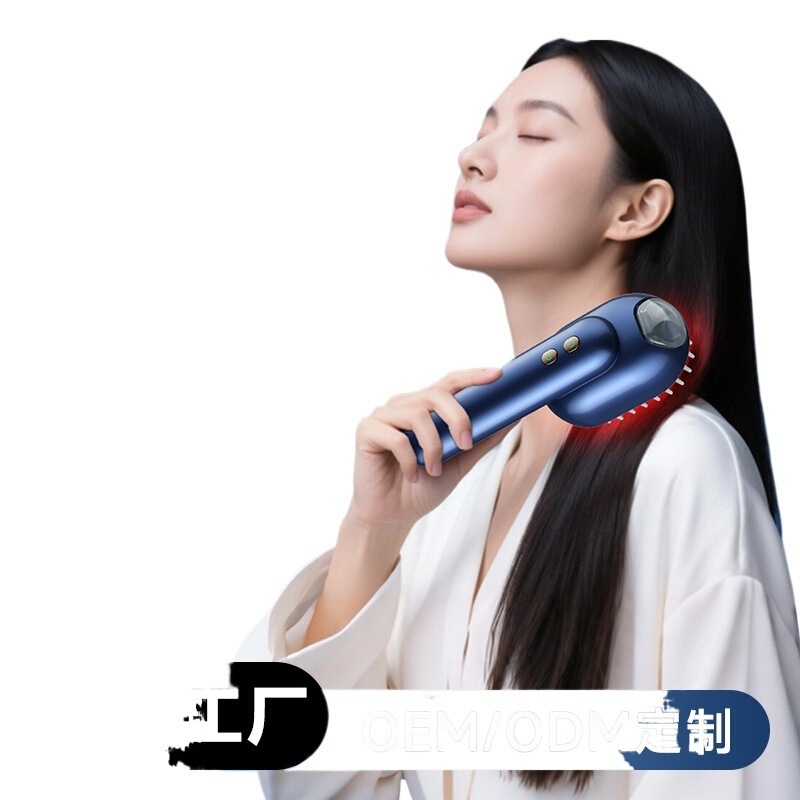 跨境新款智能头皮按摩梳精油护理雾养发丝震动按摩头皮护理红蓝光|undefined