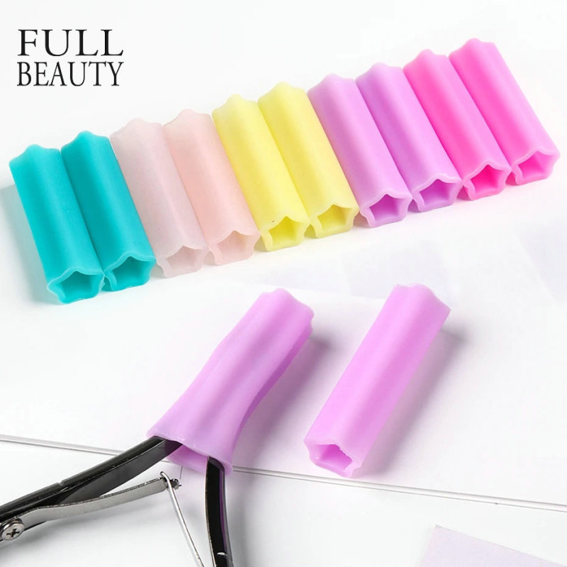 Cross-border new nail dead skin scissors set 2 pieces five-pointed star long spiral tube silicone protective sleeve tool wholesale Cross-border new nail dead skin scissors set 2 pieces five-pointed star long spiral tube silicone protective sleeve tool wholesale