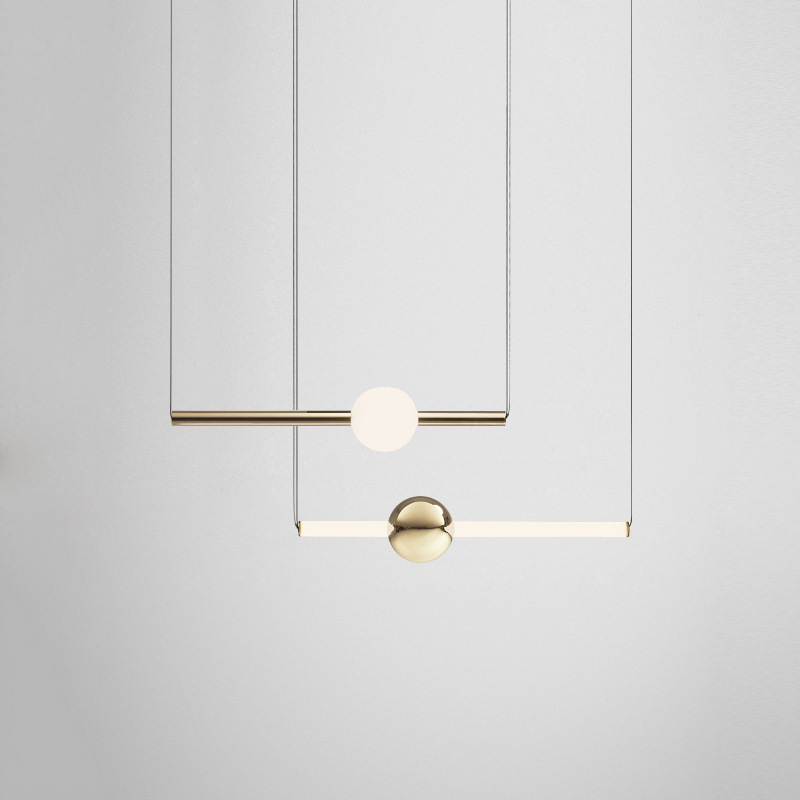 Casa de lámpara de cama combinada luminosa simple dormitorio comedor esfera de luz diseñador de casa modelo moderna