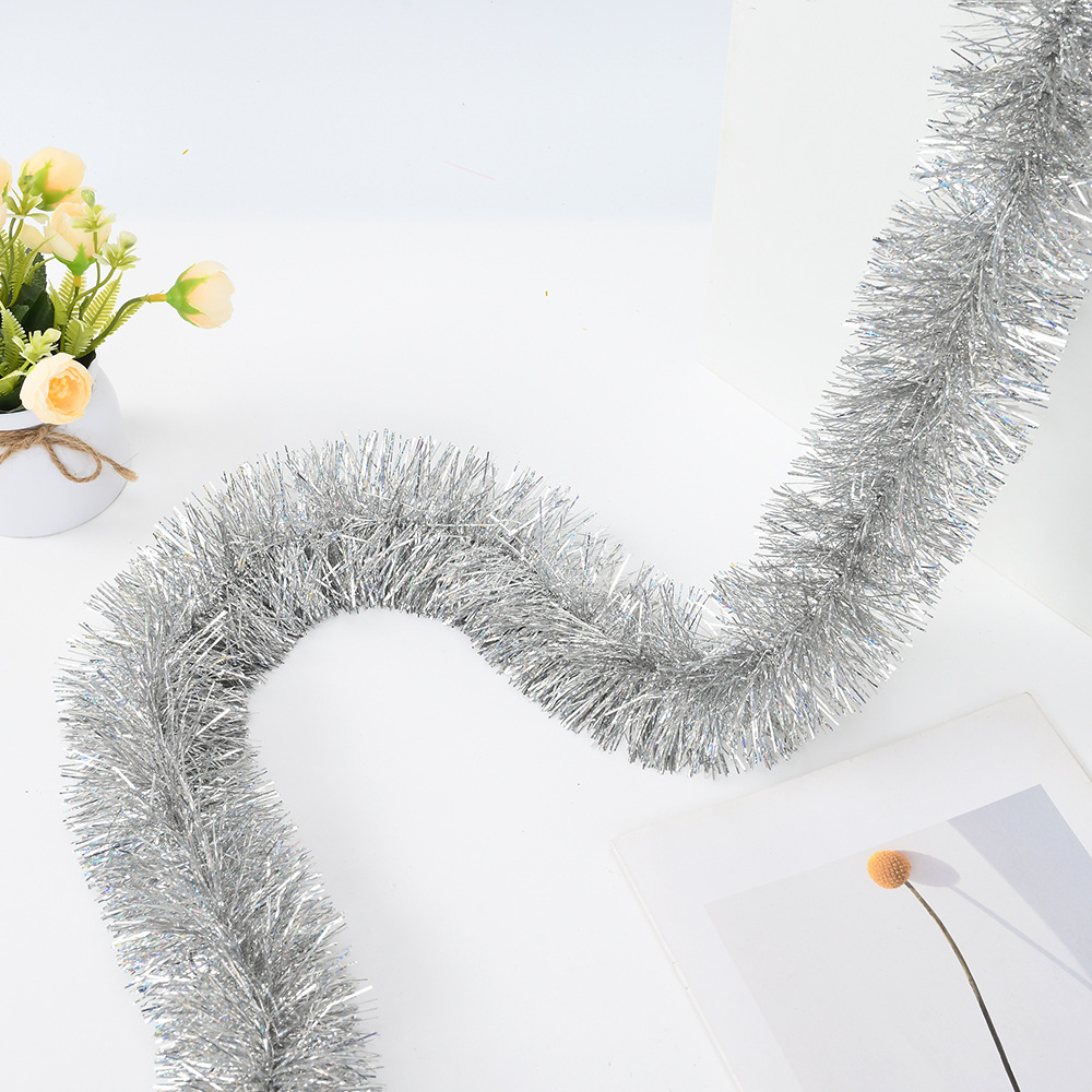 Transfronterizo Amazon 9cm2m encriptado espesar láser contraído filamento de color barras decoración de eventos navideños