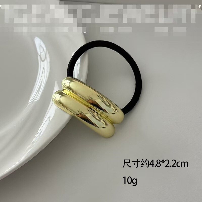 欧米の極めてシンプルで冷たい風の合金の環状の半円の髪の輪の髪の縄の女性の2025新型の高級感の髪の飾り|undefined