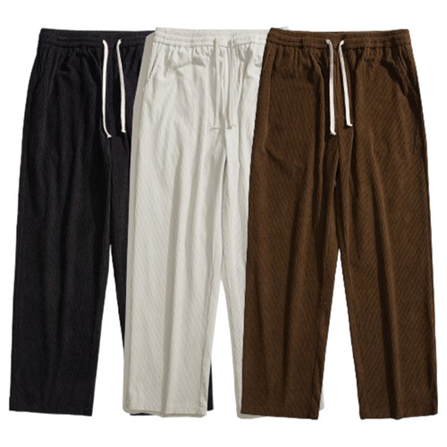 LKTM Men's #Retro Corduroy Casual Pants Men's Ins Trendy Brand Youth Loose Drawstring Loose Wide Leg Pants