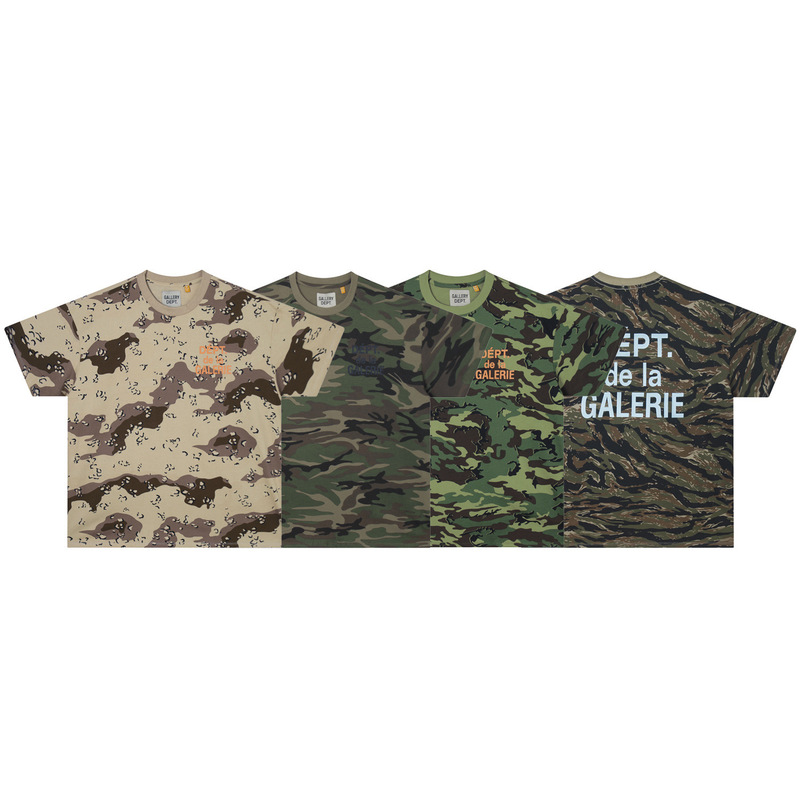 2026 Spring and Summer New Galler Camouflage Letter Logo Pattern Printed Short-Sleeved T-Shirt for Men and Women, One Piece Per Batch 2026 Spring and Summer New Galler Camouflage Letter Logo Pattern Printed Short-Sleeved T-Shirt for Men and Women, One Piece Per Batch