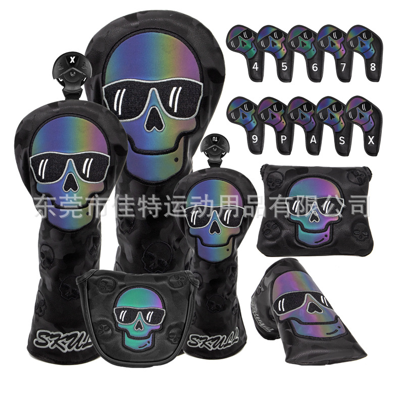 Cráneo cubierta del Club de Golf conjunto completo varilla de hierro N ° 1 calle pequeña pierna de pollo varilla de madera putter tapa protectora cubierta fábrica