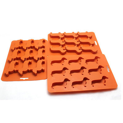 创意硅胶小狗冰格 九孔冰格 diy冰模威士忌冰块模 腊肠狗冰格模具|ms