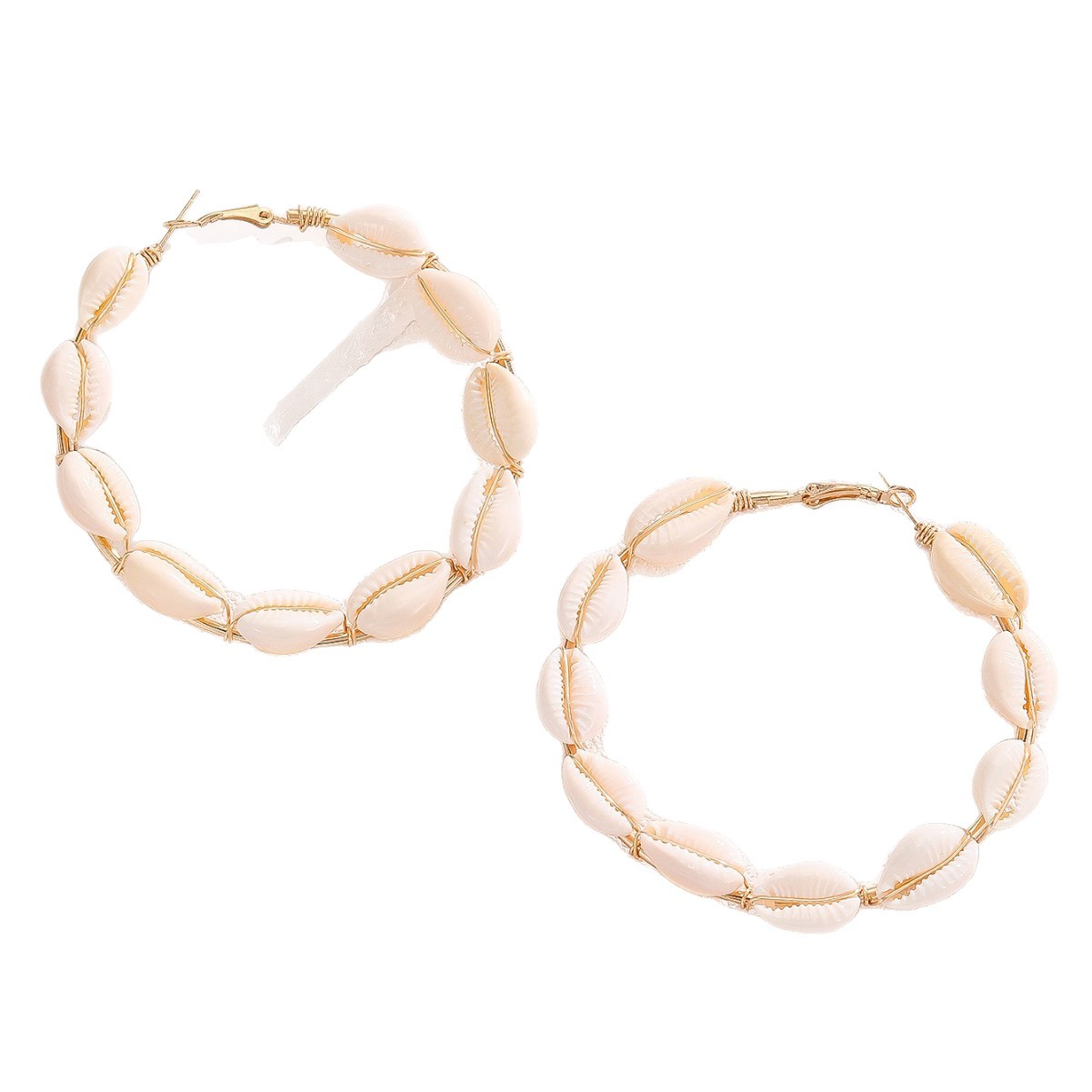 Handmade Woven Shell Earrings For Summer Beach Vacation Style_voghion.com