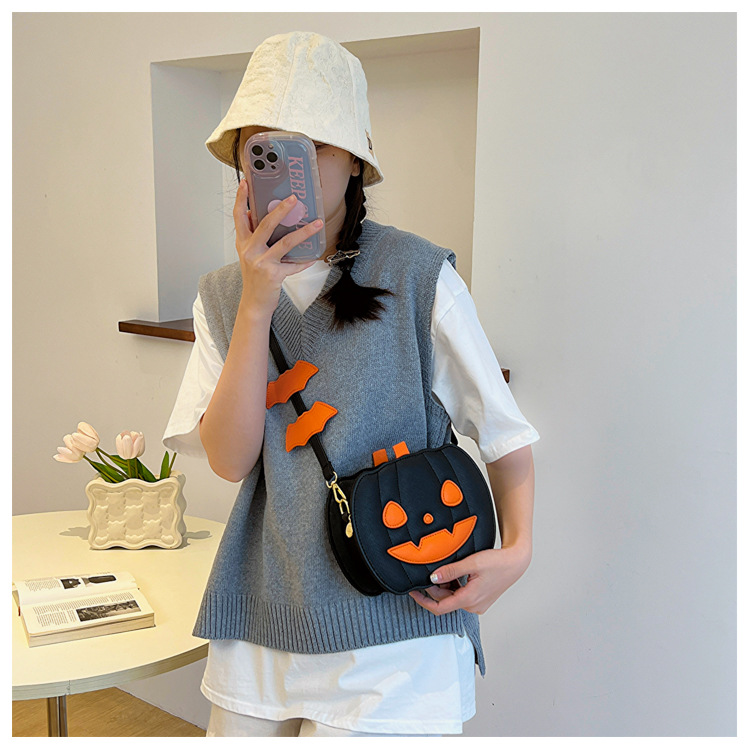 Halloween Funny Pumpkin 2023 Nuova borsa da donna monospalla Moda Contrasto colore Creatività personalizzata Alla moda_voghion.com