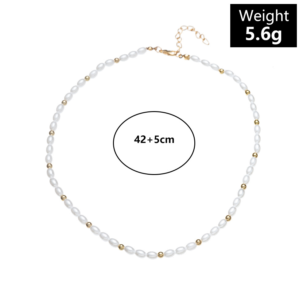 Fashion Simple Style Geometric Alloy Resin Beads Necklace