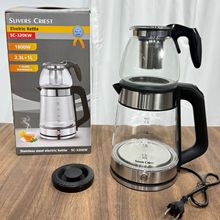 熱銷新款雙層電熱水壺家電批發高硼硅玻璃帶茶壺土耳其茶壺