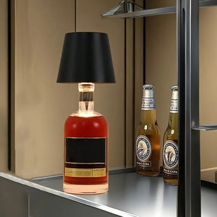 Cross-Border Wine Bottle Lamp, Portable Rechargeable Camping Lamp, Dimmable Restaurant Table Atmosphere Decoration Table Lamp, Three-Color Light