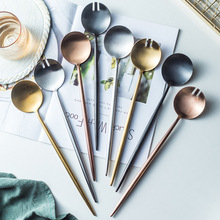 跨境葡萄牙304不锈钢沙律勺沙律叉酒店ins风西餐厅沙拉勺分餐勺