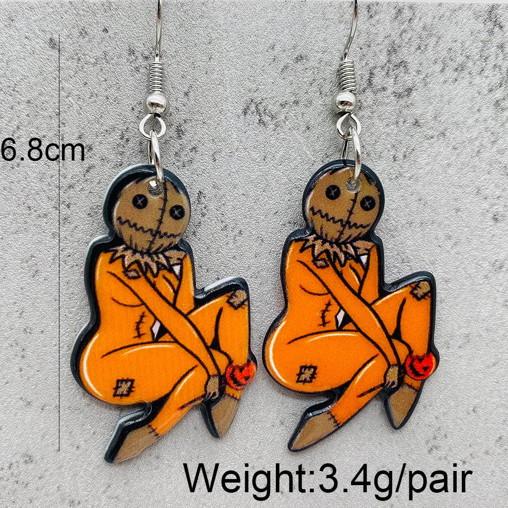 Shopping Occasion Acrylic Material 1 Pair Cartoon Style Cartoon Character Arylic Drop Earrings