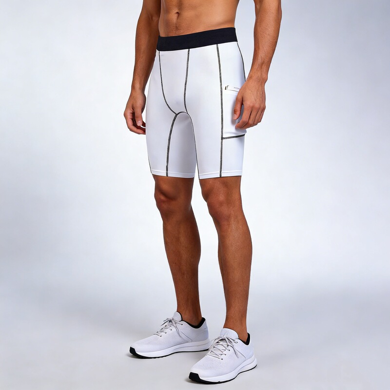Amazon Cross-Border Men's Compression Sports Shorts Gym Running Basketball Shorts with Side Pockets Pro Tackle Shorts