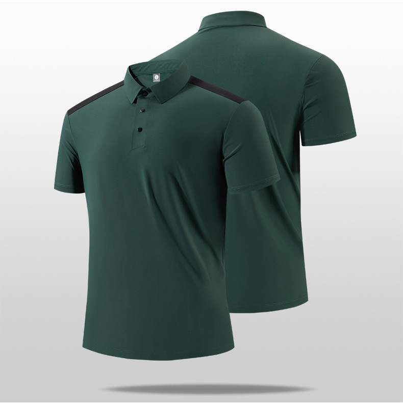 Outdoor Business Ice Silk Polo Shirt Men's Summer Casual Seamless Golf Quick-Drying Short-Sleeved Design Quick-Drying Shirt