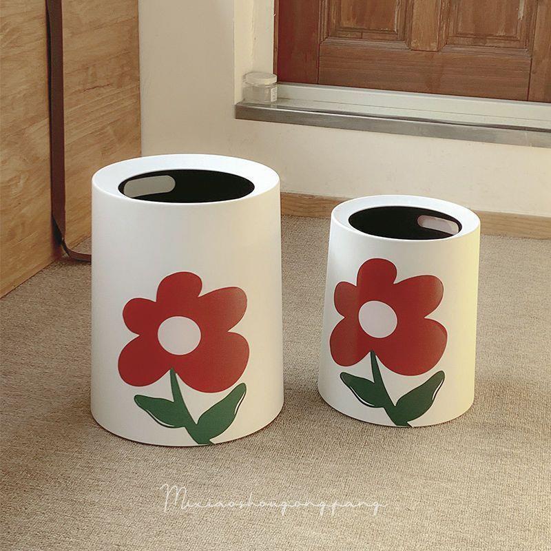 Trash Bin Household Living Room Large-size Distinctive Double-layer Trash Bin Beautiful Bedroom Bucket Without Lid
