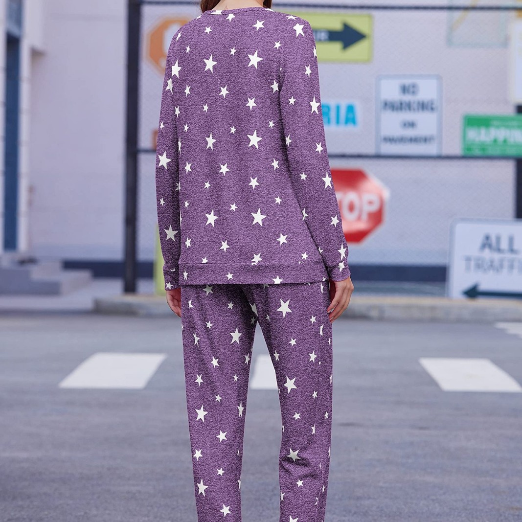 Spot traje de pijama de mujer Amazon estilo caliente patrón de venta caliente venta directa de fábrica envío de una pieza comercio exterior europeo y americano