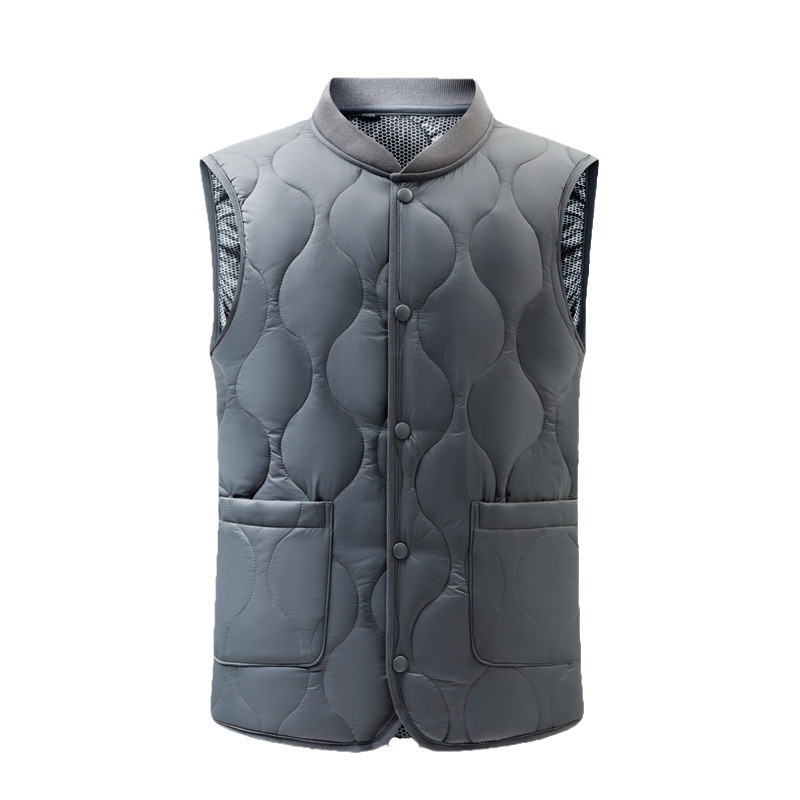 Practical autumn men's fashionable simple middle-aged and elderly winter far-infrared heating warm vest_voghion.com