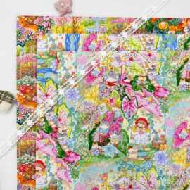 21支全棉斜纹纱卡数码直喷花布卡通汤丸酱插画服装辅料发饰箱包布
