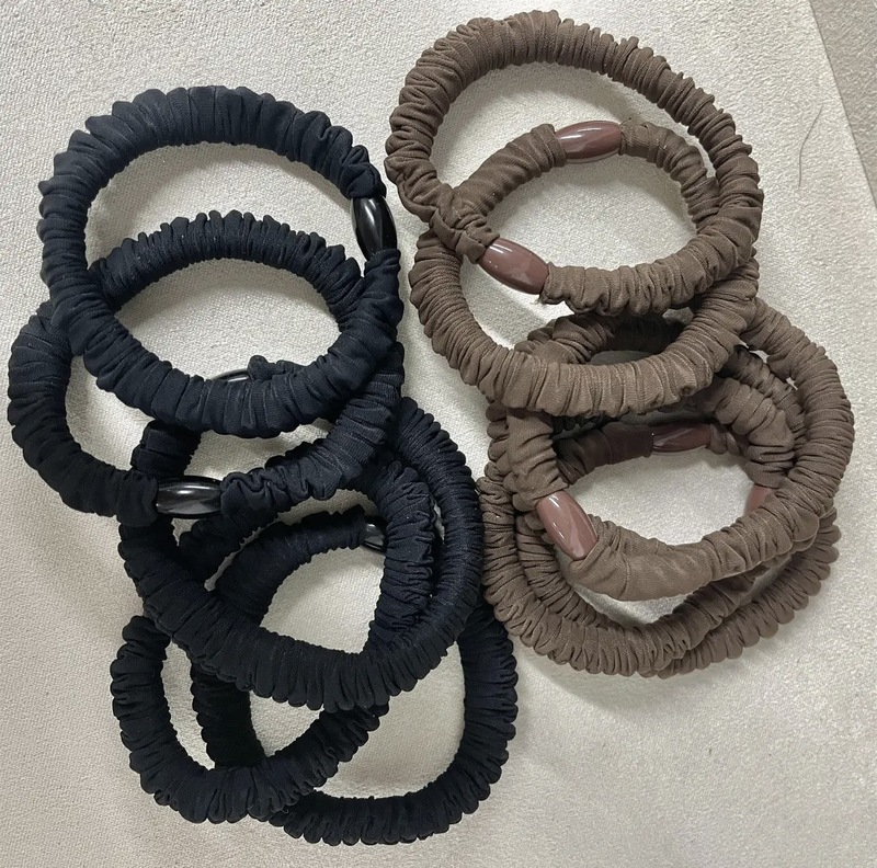 規格品の氷糸のシュシュは韓国の東大門の同じタイプのマスクの輪のシワの高い馬尾の団子の髪の輪の高い弾力性です。|undefined
