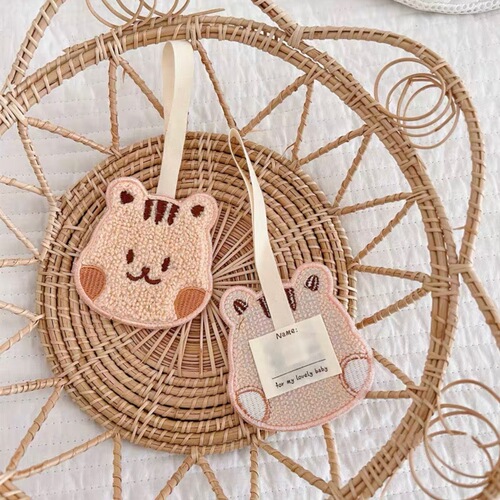 Korean cute baby name pendant, cartoon bunny decorative pendant, children's school bag anti-lost name tag
