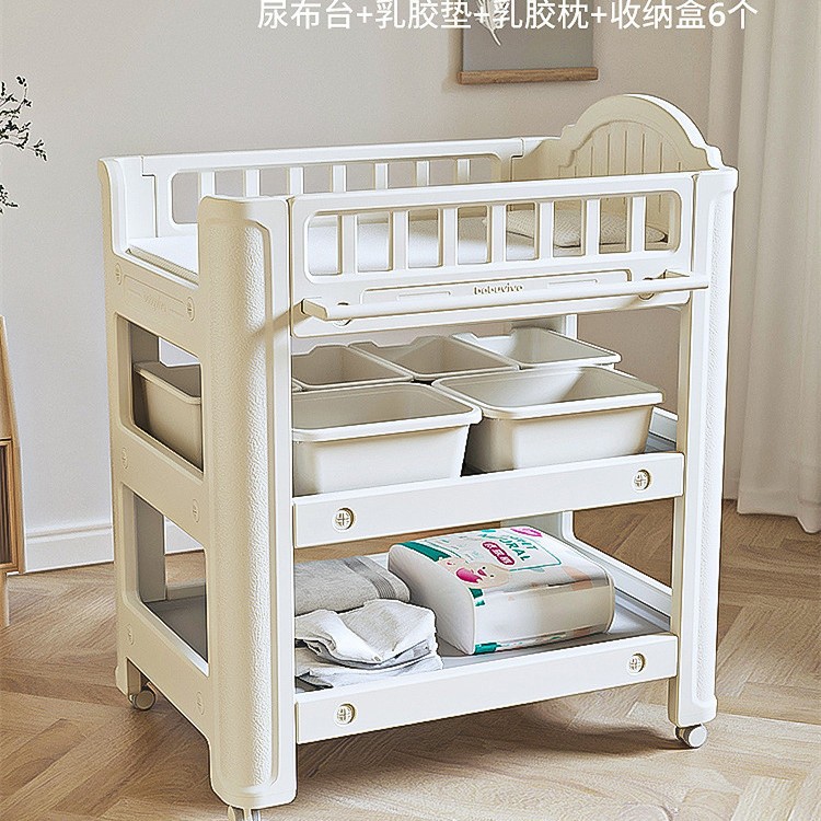 Mesa de pañales para bebés Babyviva Mesa de cuidado para tocar para bebés Cambio de pañales Cuna de baño para recién nacidos extraíble