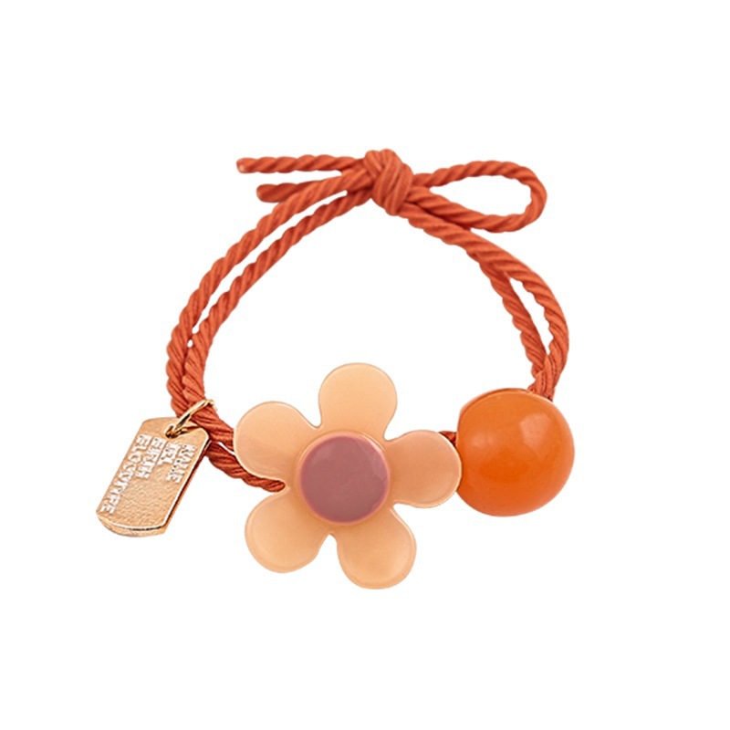 Japonés y coreano Super Hada red cabeza roja cuerda flor redonda banda de goma simple todo-fósforo de la moda de alta apariencia linda chica horquilla