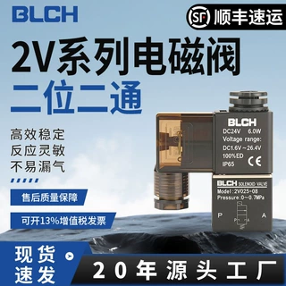 BLCH百灵气动气控二位二通电磁阀2v025机械手配件DC24V/AC220V