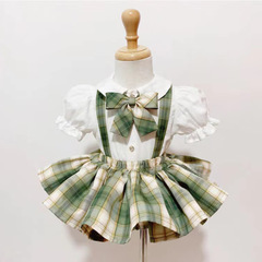 女童jk制服套裝夏2024新款夏季女寶寶學院風兩件套兒童夏裝半身裙
