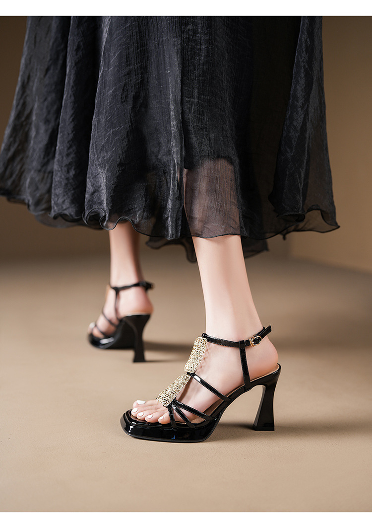 Y5819 Niche Design Fashion Sandals For Women, Mature And Sexy Open-Toe Stiletto Waterproof Platform One-Strap High Heels_voghion.com