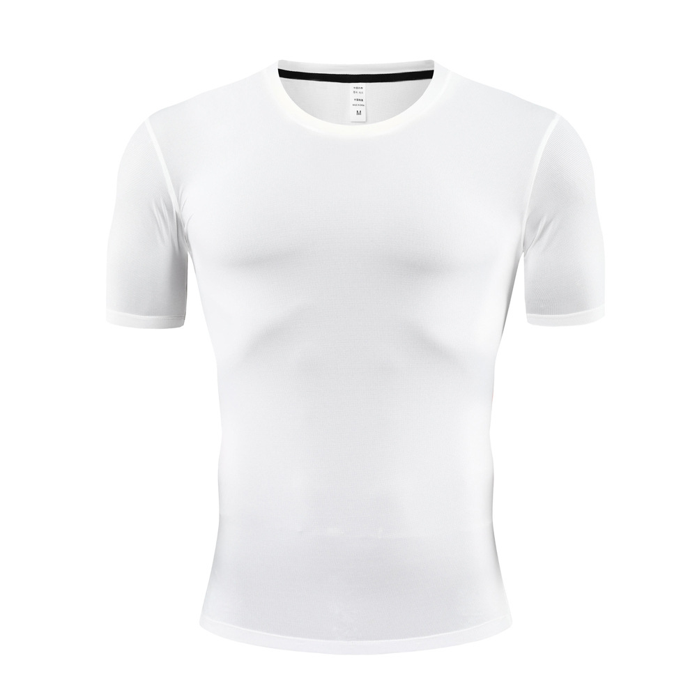Camiseta deportiva de verano para hombre y mujer, de cuello redondo, manga corta, para entrenamiento al aire libre, fitness, transpirable, elástica, de secado rápido, estilo delgado.